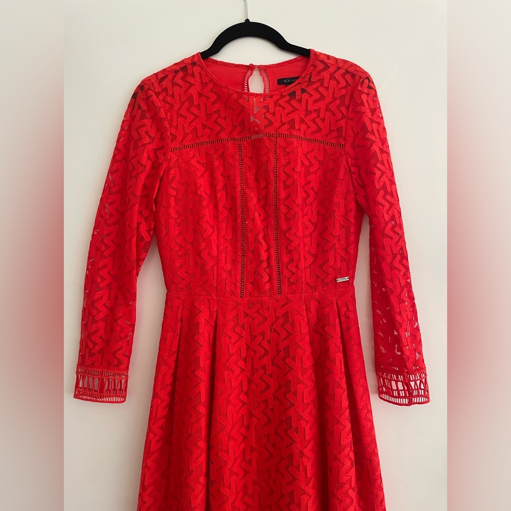 Armani Exchange red lace mini dress -excellent condition- XS